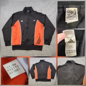 VTG Adidas Jacket Mens 2XL Black Orange 2010 FIFA World Cup Netherlands Soccer